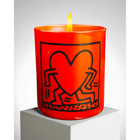 LIGNE BLANCHE Keith HARING "Red Running Heart" perfumed candle PCKH24