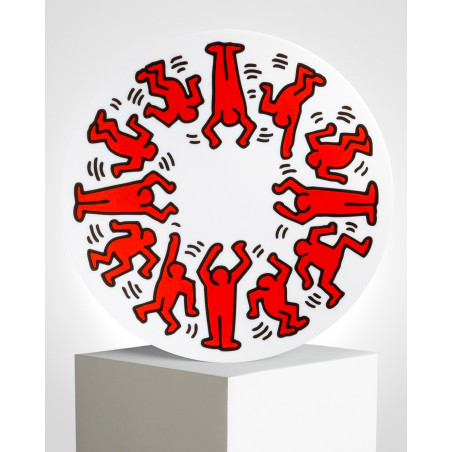 LIGNE BLANCHE Keith HARING "Red on White" porcelain plate CAKH14