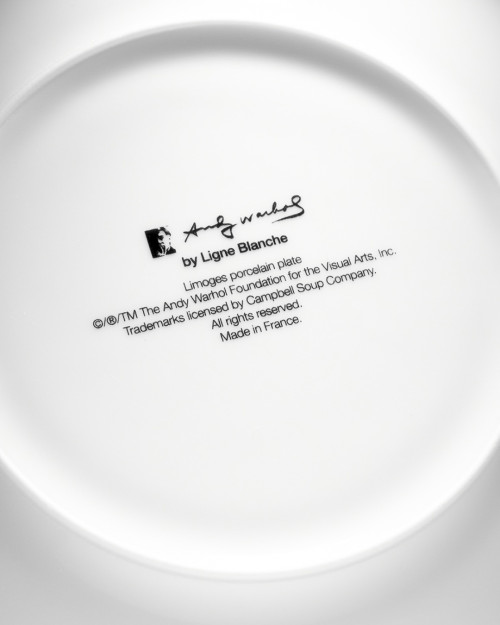 LIGNE BLANCHE Andy WARHOL Porcelain plate - "Campbell" CAWAR09