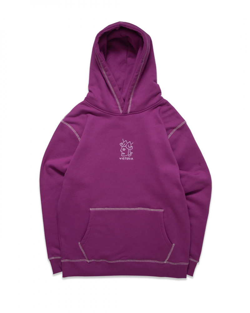 Victoria HK QH EMBROIDERED HOODIE 121-411-PUR