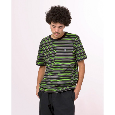 Huf CROWN STRIPE SS KNIT TOP KN00343-BLACK