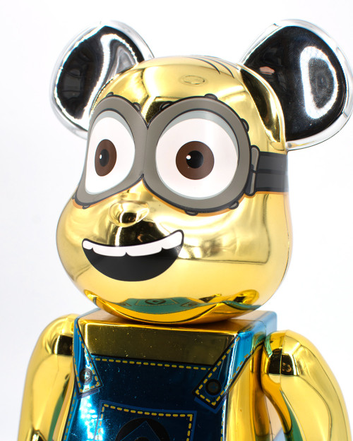 Medicom Toy BEARBRICK MINIONS DAVE CHROME 400 + 100