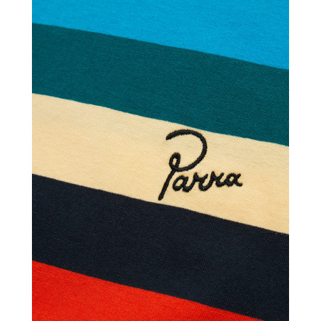 parra STACKED PETS ON STRIPES T-SHIRT 49410