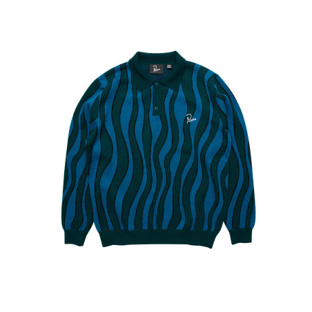 parra AQUA WEED WAVES KNITTED POLO SHIRT 49230