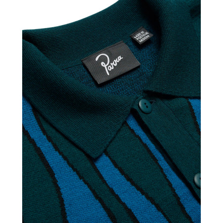 parra AQUA WEED WAVES KNITTED POLO SHIRT 49230