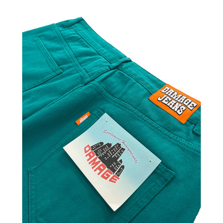 DAMAGE ORANGE TAB JEANS