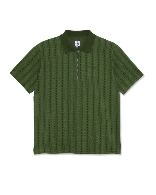 Polar Skate Co ROAD ZIP POLO SHIRT ROADZIPGREEN