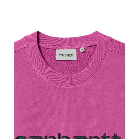 sudadera carthartt sin capucha color rosa