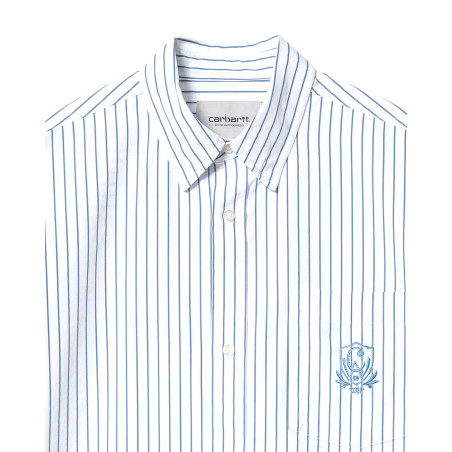 camisa carhartt WIP de manga corta de rayas azules