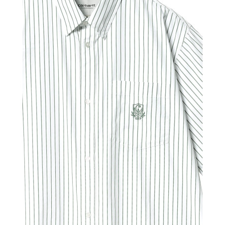 camisa carhartt WIP de manga corta a rayas verdes