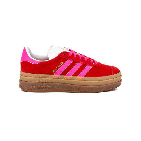 zapatillas adidas gazelle bold rosas y rojas para mujer