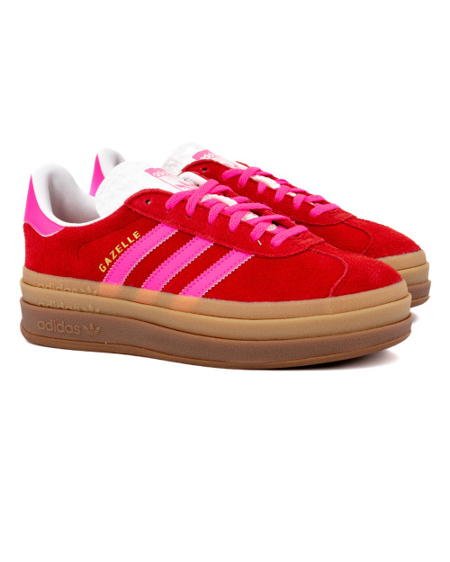 zapatillas adidas gazelle bold rosas y rojas para mujer