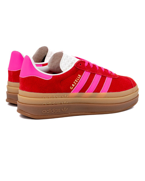 zapatillas adidas gazelle bold rosas y rojas para mujer