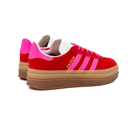 zapatillas adidas gazelle bold rosas y rojas para mujer