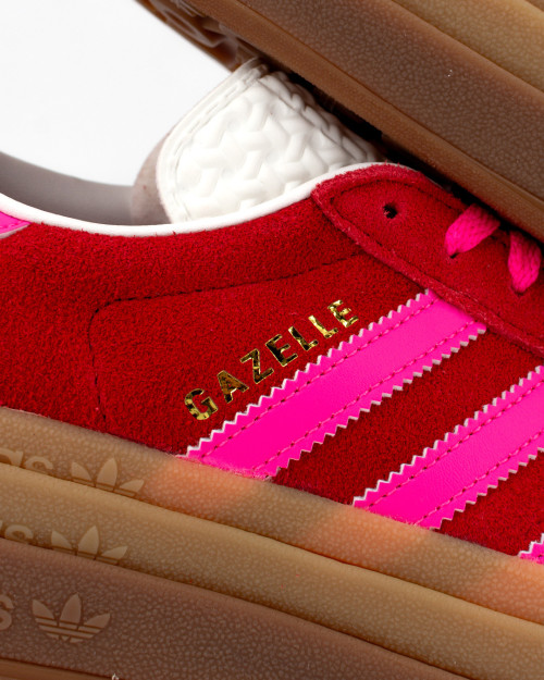 zapatillas adidas gazelle bold rosas y rojas para mujer