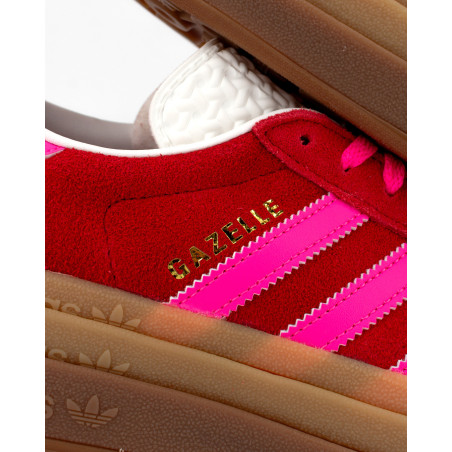 zapatillas adidas gazelle bold rosas y rojas para mujer