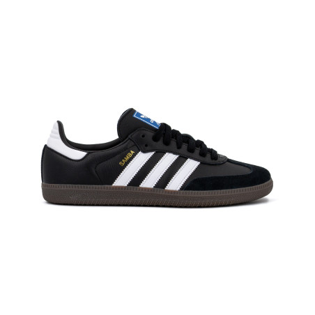 Zapatillas Adidas Samba OG en color negro. Fabricadas en piel sintética, con suela de goma y cierre de cordones.