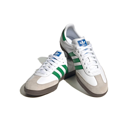 zapatilla adidas samba blancas y verdes