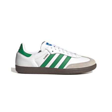 zapatilla adidas samba blancas y verdes