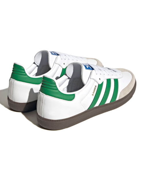 zapatilla adidas samba blancas y verdes