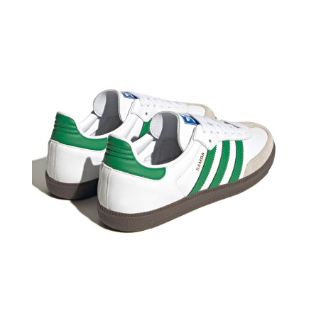 zapatilla adidas samba blancas y verdes