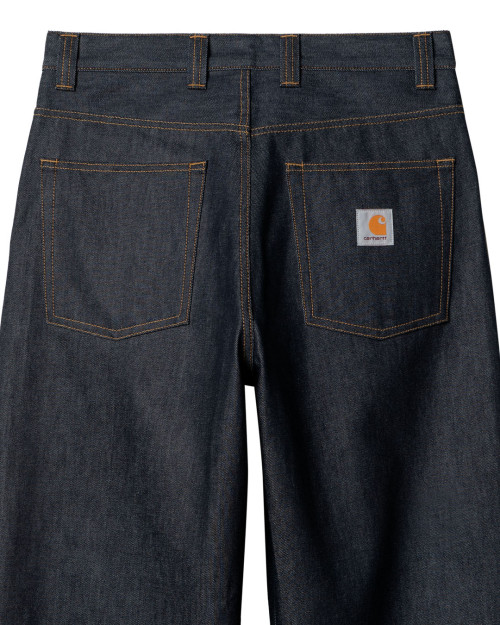 pantalones vaqueros rigidos carthartt wip color azul para hombre