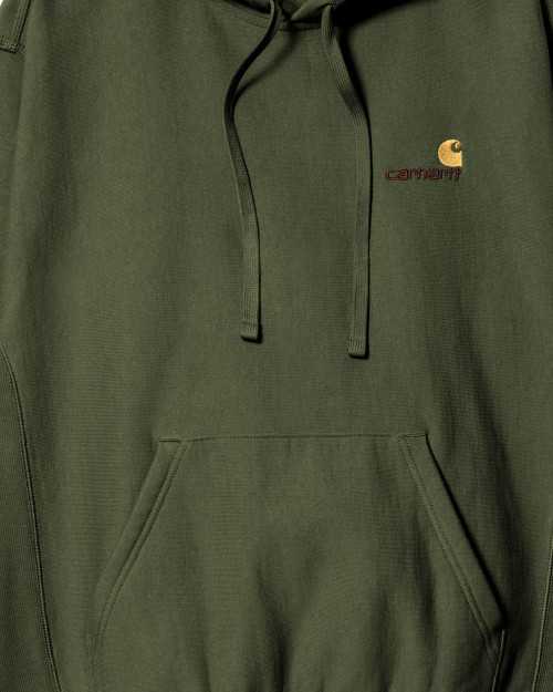 sudadera con capucha verde de carhartt wip