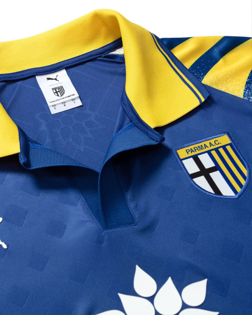 camiseta puma parma f.c. calcio azul y amarilla parmalat