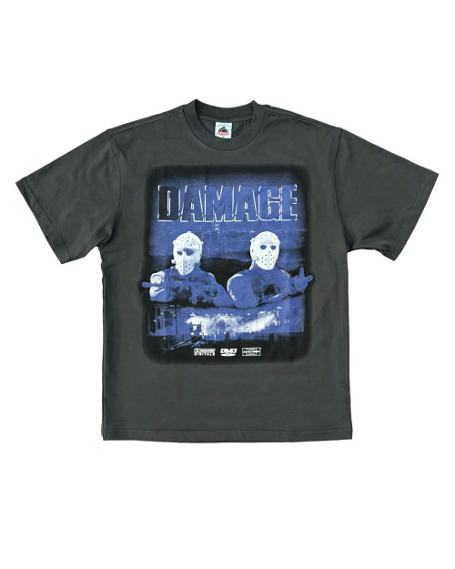 camiseta damage heat de color gris