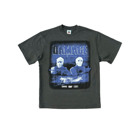 camiseta damage heat de color gris