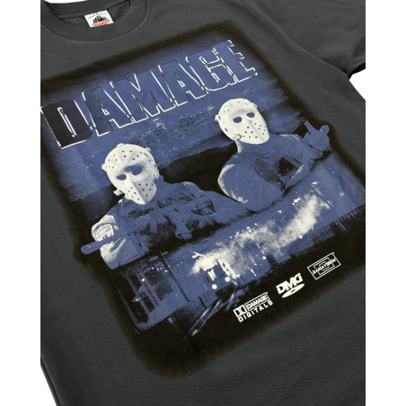 camiseta damage heat de color gris