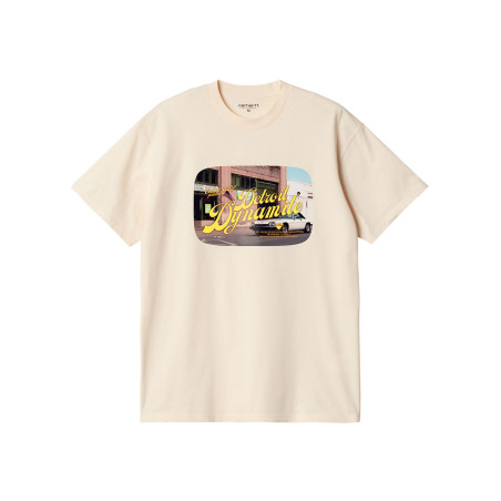 beige short sleeve graphic t-shirt carhartt wip