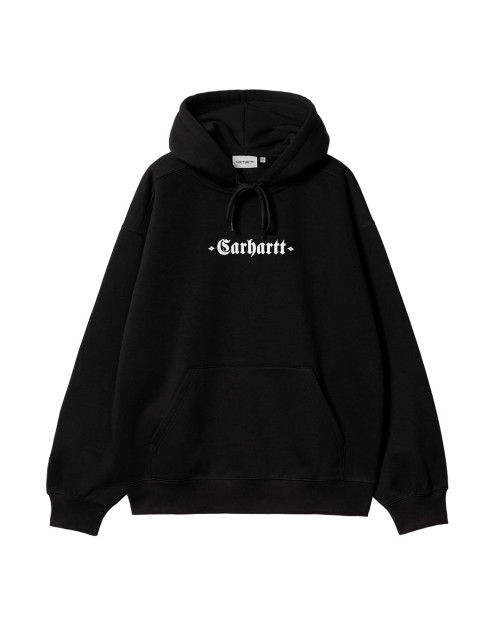 carhartt wip graphic and embroidered hooded black sweat