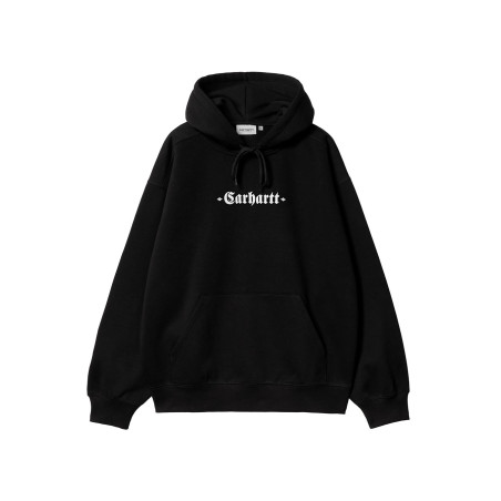 carhartt wip graphic and embroidered hooded black sweat