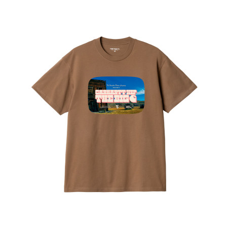 camiseta gráfica marrón de carhartt de manga corta