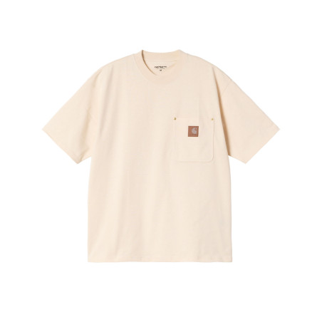 camiseta de carhartt wip de manga corta color crema con bolsillo