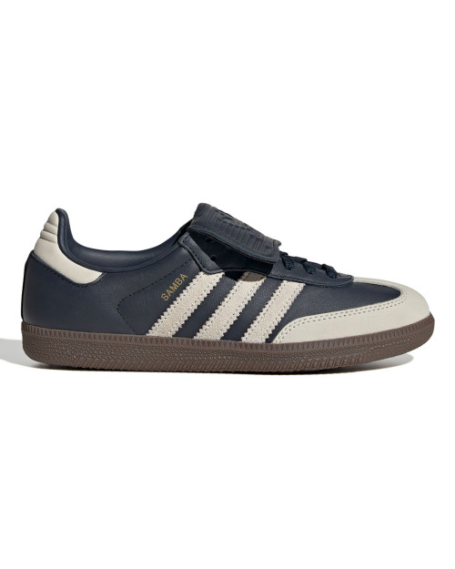 zapatillas adidas samba con lengueta gris y azul marino para mujer