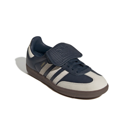 zapatillas adidas samba con lengueta gris y azul marino para mujer