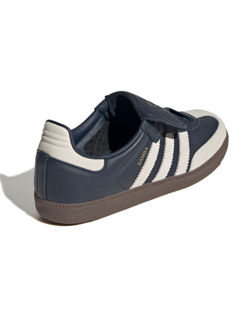 zapatillas adidas samba con lengueta gris y azul marino para mujer