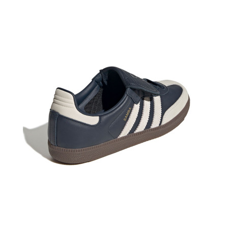 zapatillas adidas samba con lengueta gris y azul marino para mujer