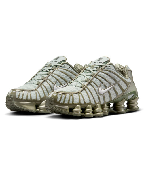 nike shox tl plateadas y verdes