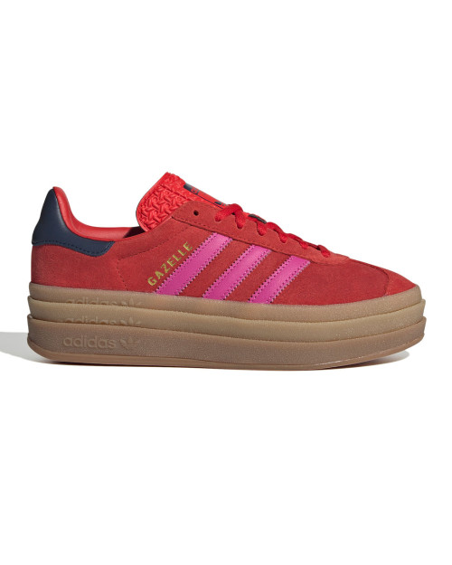 zapatillas adidas gazelle con plataforma rojas y rosas