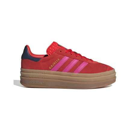 zapatillas adidas gazelle con plataforma rojas y rosas