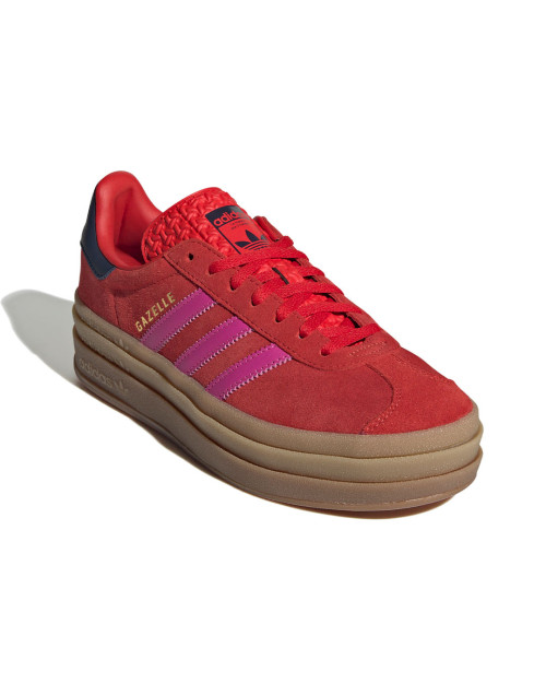 zapatillas adidas gazelle con plataforma rojas y rosas