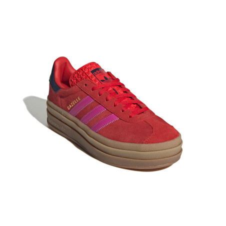 zapatillas adidas gazelle con plataforma rojas y rosas