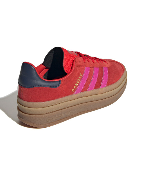 zapatillas adidas gazelle con plataforma rojas y rosas