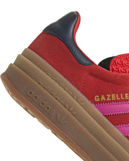 zapatillas adidas gazelle con plataforma rojas y rosas