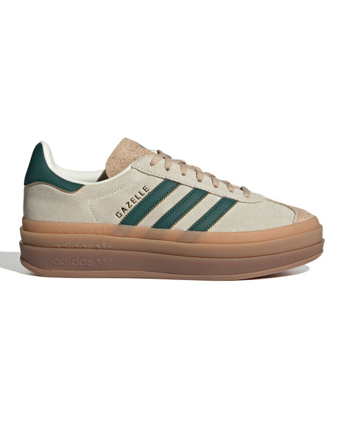 zapatillas adidas gazelle con plataforma beige y verde