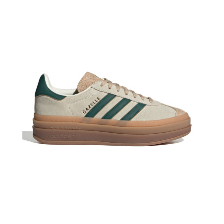 zapatillas adidas gazelle con plataforma beige y verde