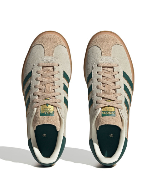 zapatillas adidas gazelle con plataforma beige y verde